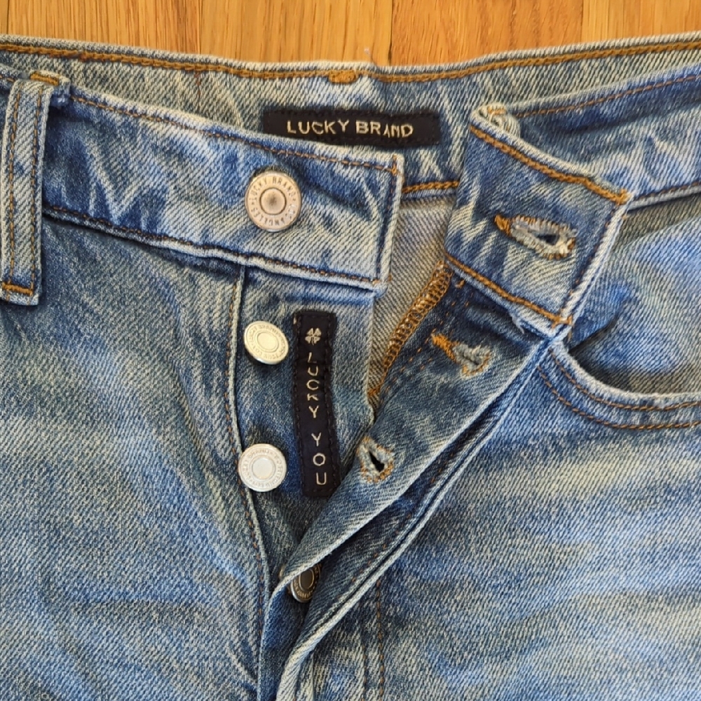 High Waist Lucky Brand Blue Jeans Distressed Soft Cotton Natural Fiber - Picture 5 of 6